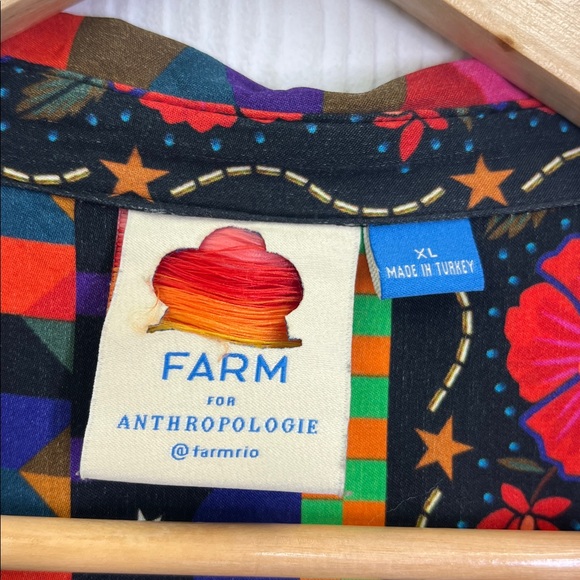 Farm Rio - Anthropologie Ciela Long Sleeve Button Down Colorful Midi Dress XL - Picture 8 of 10